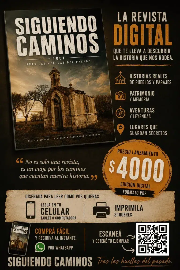 flyer publicitario revista siguiendo Caminos, tras las huellas del pasado #01
